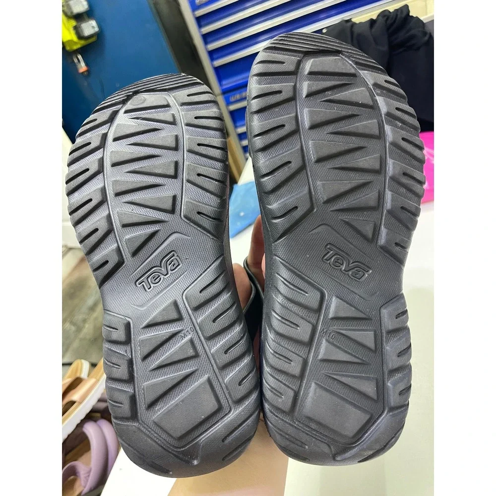 Teva Hurricane Drift Mens 10 Black Water Sandals Lightweight Injection Molded